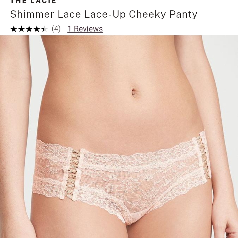 NWT Victoria's Secret Lace-Up Cheeky Panty - Light Pink